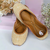 Reth Cream Chikankari Jutti